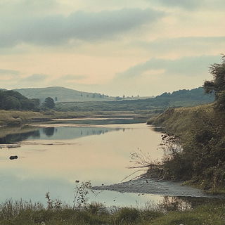 Vaporcut Radiance style, Midjourney V6.1: realistic landscape photograph of quiet dawn