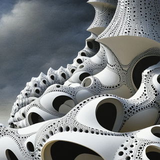 Serigraphyl style, Midjourney V6.1: abstract 3D render
