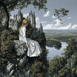 Serigraphyl style, Midjourney V6.1: retro fairy-tale illustration