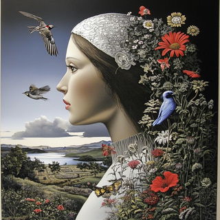 Serigraphyl style, Midjourney V6.1: traditional folk art