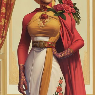 Rainbone style, Midjourney V6.1: haute-couture fashion outfit