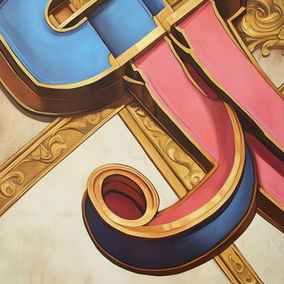 Rainbone style, Midjourney V6.1: typographic composition with large letters