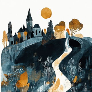 Sunburstomanga style, Midjourney V6.1: retro fairy-tale illustration