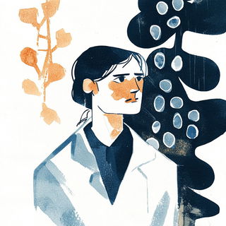 Sunburstomanga style, Midjourney V6.1: editorial illustration for popular scientific magazine cover