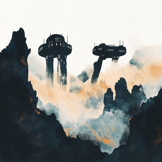 Sunburstomanga style, Midjourney V6.1: cinematic shot from sci-fi movie