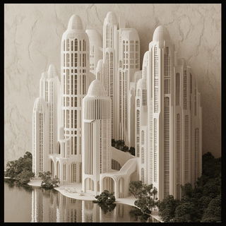Neonmetallurgy style, Midjourney V6.1: megacity with futuristic bioarchitecture