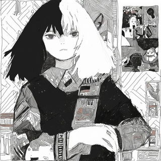 Lanternbastion style, Midjourney V6.1: black-and-white manga comic strip