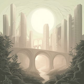 Cloudscroll Brickwork style, Midjourney V6.1: megacity with futuristic bioarchitecture