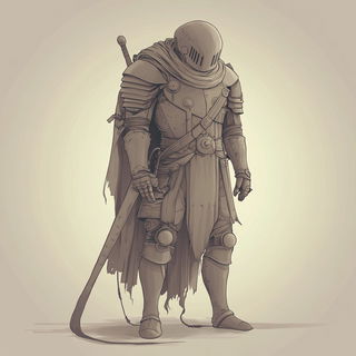 Cloudscroll Brickwork style, Midjourney V6.1: concept art character design of retropunk steam knight