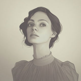 Cloudscroll Brickwork style, Midjourney V6.1: photographic portrait of female protagonist