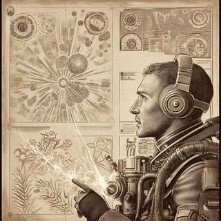 Ophidermask style, Midjourney V6.1: editorial illustration for popular scientific magazine cover