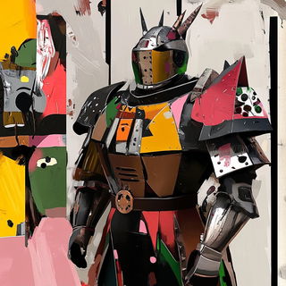 Armature Baroque style, Midjourney V6.1: concept art character design of retropunk steam knight