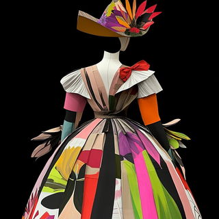 Armature Baroque style, Midjourney V6.1: haute-couture fashion outfit