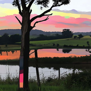 Armature Baroque style, Midjourney V6.1: realistic landscape photograph of quiet dawn
