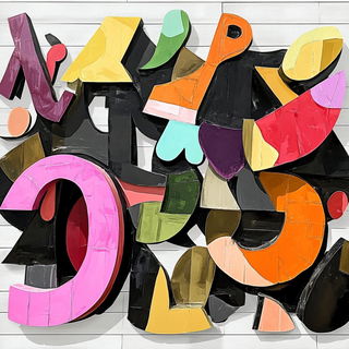 Armature Baroque style, Midjourney V6.1: typographic composition with large letters