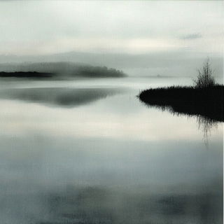 Chromacairn style, Midjourney V6.1: realistic landscape photograph of quiet dawn