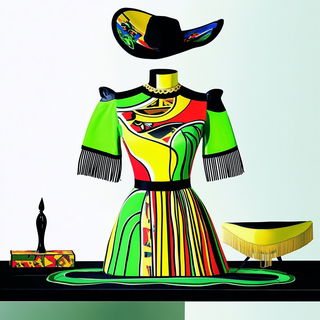 Enamelwave style, Midjourney V6.1: haute-couture fashion outfit