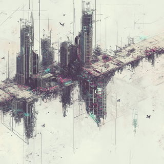 Redgear Puppetland style, Midjourney V6.1: megacity with futuristic bioarchitecture