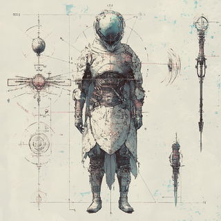 Redgear Puppetland style, Midjourney V6.1: concept art character design of retropunk steam knight