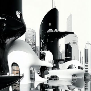 Majolica Sunpanel style, Midjourney V6.1: megacity with futuristic bioarchitecture