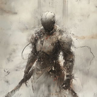 Palmchrome Roadism style, Midjourney V6.1: concept art character design of retropunk steam knight