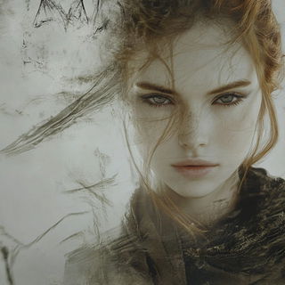 Palmchrome Roadism style, Midjourney V6.1: photographic portrait of female protagonist