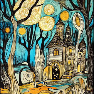 Contourcel Voyagers style, Midjourney V6.1: retro fairy-tale illustration