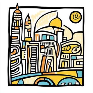 Contourcel Voyagers style, Midjourney V6.1: bold minimalist logo design for Istanbul city municipal services