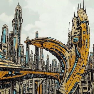 Contourcel Voyagers style, Midjourney V6.1: cinematic shot from sci-fi movie