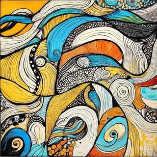 Contourcel Voyagers style, Midjourney V6.1: creative pattern composition
