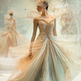Cinderweld style, Midjourney V6.1: haute-couture fashion outfit