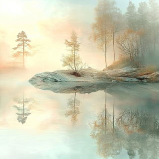 Cinderweld style, Midjourney V6.1: realistic landscape photograph of quiet dawn