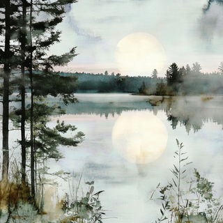 Contourland style, Midjourney V6.1: realistic landscape photograph of quiet dawn