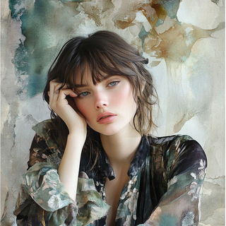 Contourland style, Midjourney V6.1: photographic portrait of female protagonist