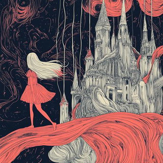 Ocher Arch Pantomime style, Midjourney V6.1: retro fairy-tale illustration