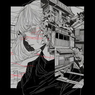 Ocher Arch Pantomime style, Midjourney V6.1: black-and-white manga comic strip