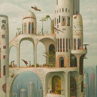 Inkcap Cinema style, Midjourney V6.1: megacity with futuristic bioarchitecture