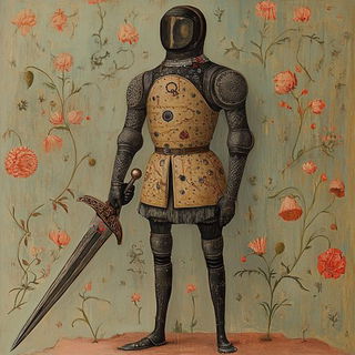 Inkcap Cinema style, Midjourney V6.1: concept art character design of retropunk steam knight