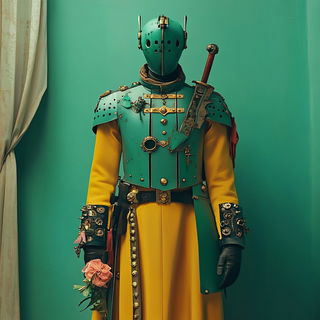 Archespun style, Midjourney V6.1: concept art character design of retropunk steam knight