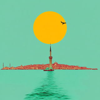 Archespun style, Midjourney V6.1: bold minimalist logo design for Istanbul city municipal services