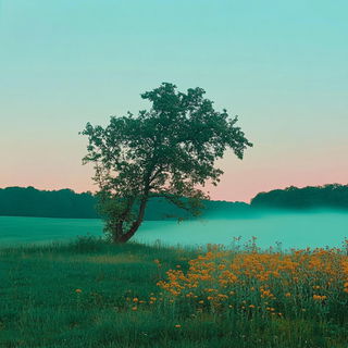 Archespun style, Midjourney V6.1: realistic landscape photograph of quiet dawn