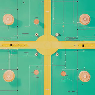 Archespun style, Midjourney V6.1: technical infrastructure blueprint schematics