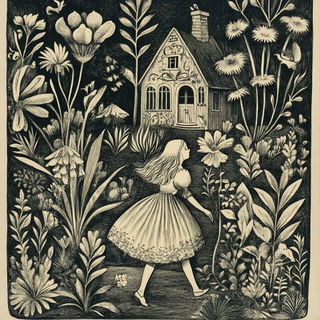 Glazeflux style, Midjourney V6.1: retro fairy-tale illustration