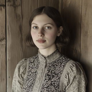 Glazeflux style, Midjourney V6.1: photographic portrait of female protagonist