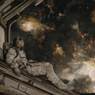 Xyloglaze style, Midjourney V6.1: cinematic shot from sci-fi movie