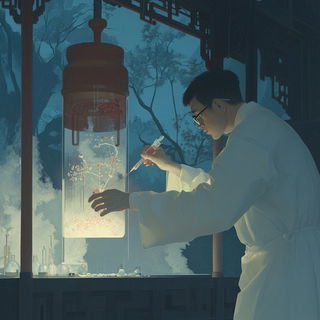 Glyphflora style, Midjourney V6.1: editorial illustration for popular scientific magazine cover