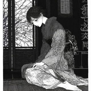 Glasshand Apparatus style, Midjourney V6.1: black-and-white manga comic strip