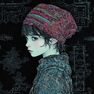 Glasshand Apparatus style, Midjourney V6.1: photographic portrait of female protagonist