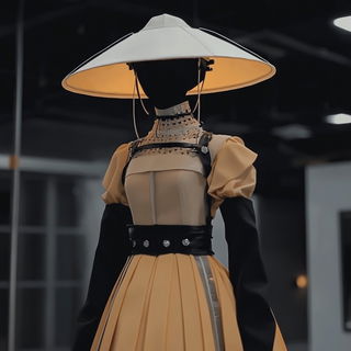 Starroot Current style, Midjourney V6.1: haute-couture fashion outfit
