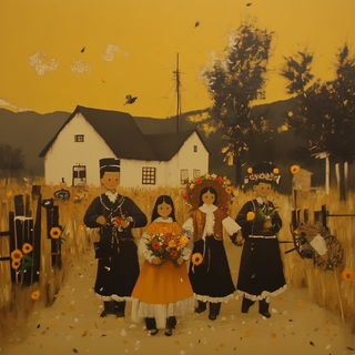 Starroot Current style, Midjourney V6.1: traditional folk art